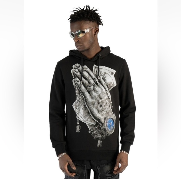 Left Point Black Graphic Hoodie for Men New - Picture 1 of 9